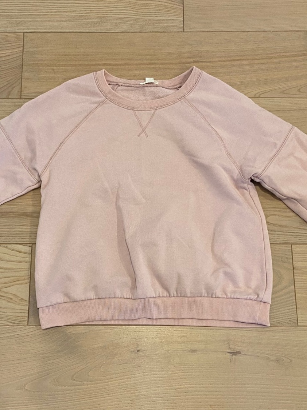 J. Crew Crewcuts Girls’ Size XL Light Pink Crewneck with Raglan Sleeves
